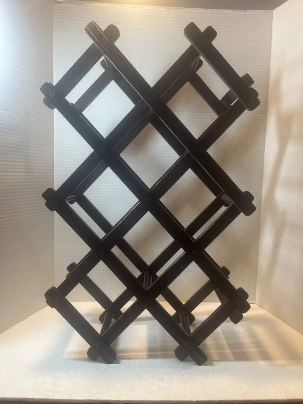 Expandable Wooden Wine Racks or Towel Holders Dark Brown and Light Finish Compac